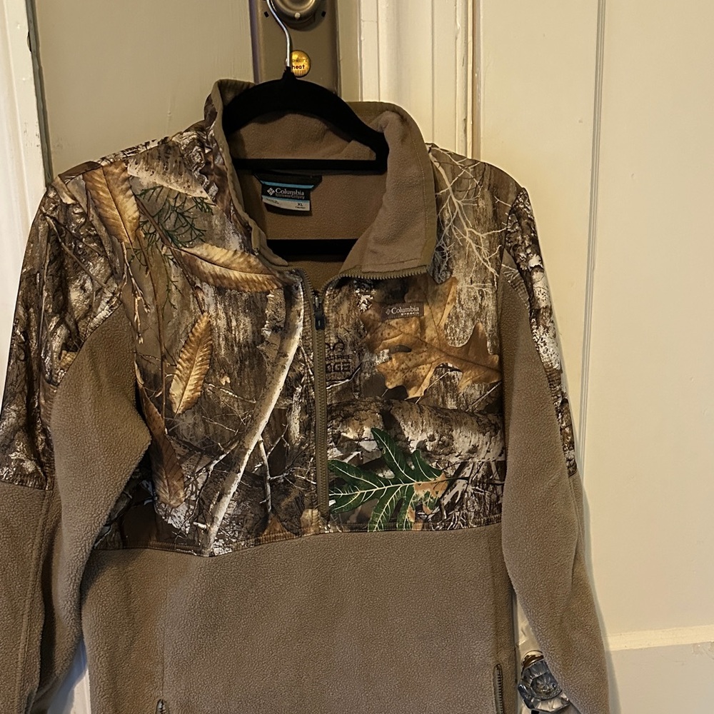 Columbia Brown and Green Camo Fleece Jacket